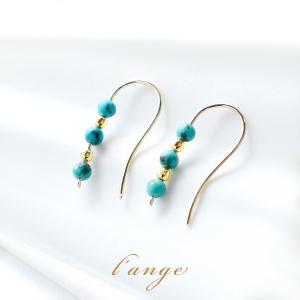 L'ange（ランジュ） ターコイズ オレンジ バイカラー K14 ゴールド