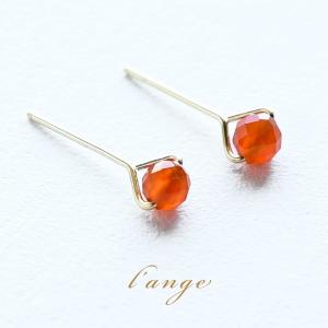カーネリアン ドロップカット イヤリング / ピアス (62) 1ペア