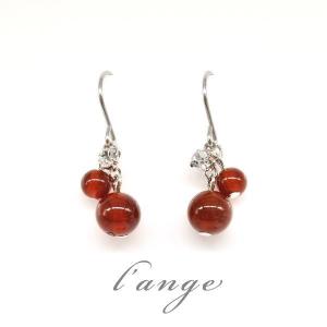L'ange（ランジュ） ピアス 14kgf ハニージェード オニキス ゴールド