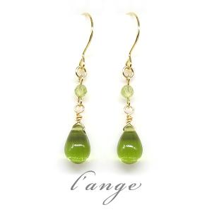 L'ange（ランジュ） ターコイズ オレンジ バイカラー K14 ゴールド