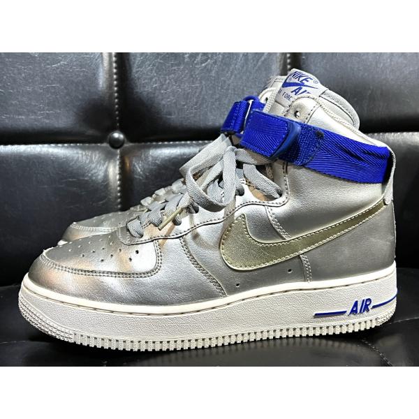 レディース ナイキ 09年 エアフォース1 ハイ 24.5cm シルバー NIKE AIR FORC...