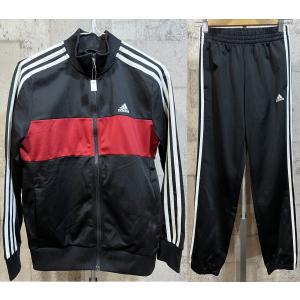 美品 ジュニア160 アディダス ジャージ 上下セットアップ 黒赤白 adidas キッズ｜creep-shopping