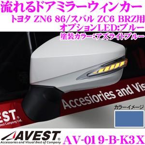 流れるLEDドアミラーウィンカーレンズ AVEST アベスト AV-019-B 塗装カラー:アズライ...