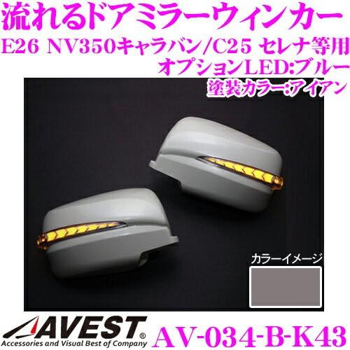 流れるLEDドアミラーウィンカーレンズ AVEST アベスト AV-034-B 塗装カラー:アイアン...