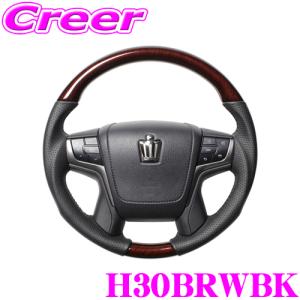 LUNA ハイグレード ウッド&レザーステアリング 幾何学調黒木目