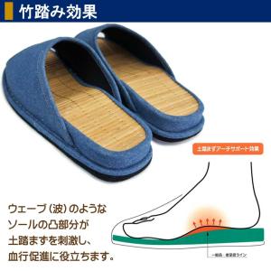 スリッパ 静音 Dセノーテデニムスエード底 竹...の詳細画像1