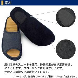 スリッパ 静音 Dセノーテデニムスエード底 竹...の詳細画像4