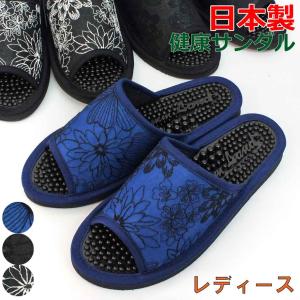 健康サンダル レディース 綿ローンレース花刺繍サンダル