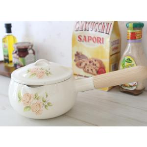 ★お値下げ★イマン　ダイアナローズ　ホーロー 製　片手鍋　蓋付き【新品】 イマン ダイアナローズ 小魔女の片手鍋 ホーロー ミルクパン