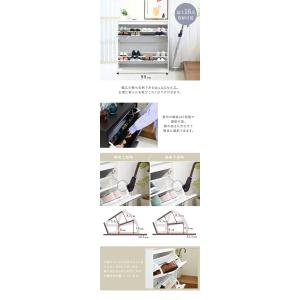 下駄箱 鏡付き 玄関収納 ミラー付き 靴箱 シ...の詳細画像3