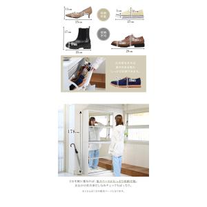 下駄箱 鏡付き 玄関収納 ミラー付き 靴箱 シ...の詳細画像4