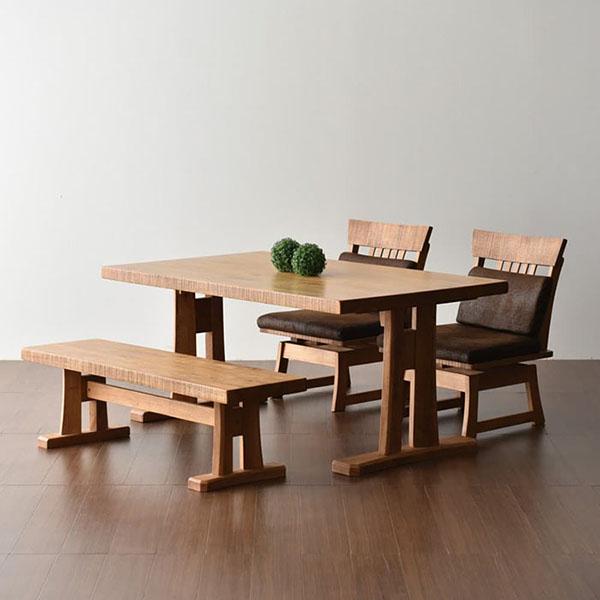 ダイニングテーブル セット 4点セット 幅150cm 食卓テーブル チェア回転式 机 食事用テーブル...