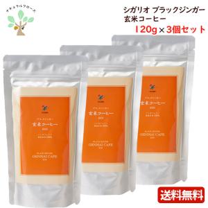 シガリオ ブラックジンガー 玄米コーヒー お徳用 120g 3袋 ノンカフェイン