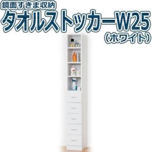 クロシオ　鏡面すきま収納 タオルストッカーW25 27047 一部組立式 （代引不可）｜cresco