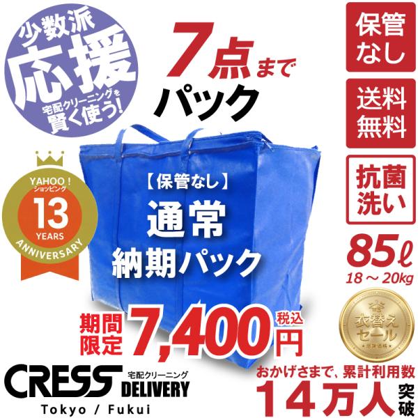クリーニング 宅配 保管なし 7点まで 詰め放題 宅配クリーニング 送料無料 ダウン 枚数制限なし ...