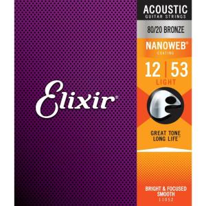 Elixir NANOWEBコーティング弦 80/20ブロンズ LIGHT .012-.053 アコースティックギター弦 #11052｜crest1