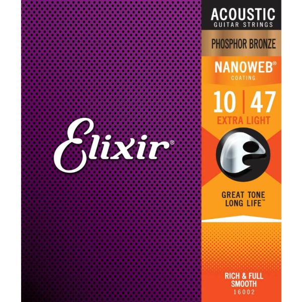 Elixir NANOWEBコーティング弦 フォスファーブロンズ EXTRA LIGHT .010-...