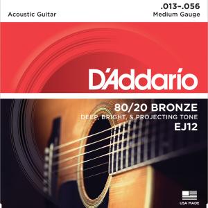 D'Addario 80/20 BRONZE EJ12 .013-.056 Medium 80/20ブロンズ弦 アコギ弦｜crest1