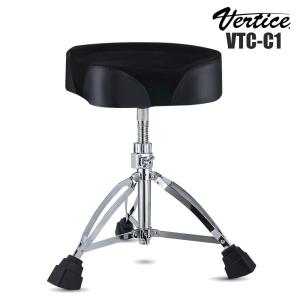 Vertice ドラムスローン無段階調整クロムドラムチェア ドラムスツール ギターチェア ドラム椅子 BLACK 黒 VTC-C1｜crest1