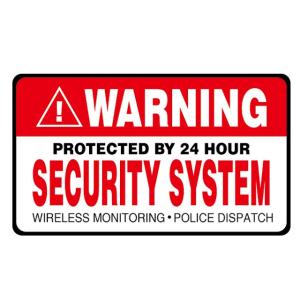 盗難防止 セキュリティ 防犯 ステッカー シール WARNING 車 自転車 バイク 2枚セット