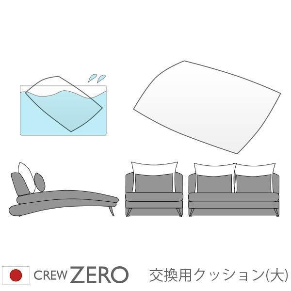 交換用 ヌードクッション大 中わた 手洗い 背中クッション カバー無し クルー・ゼロ 日本製 ソファ...