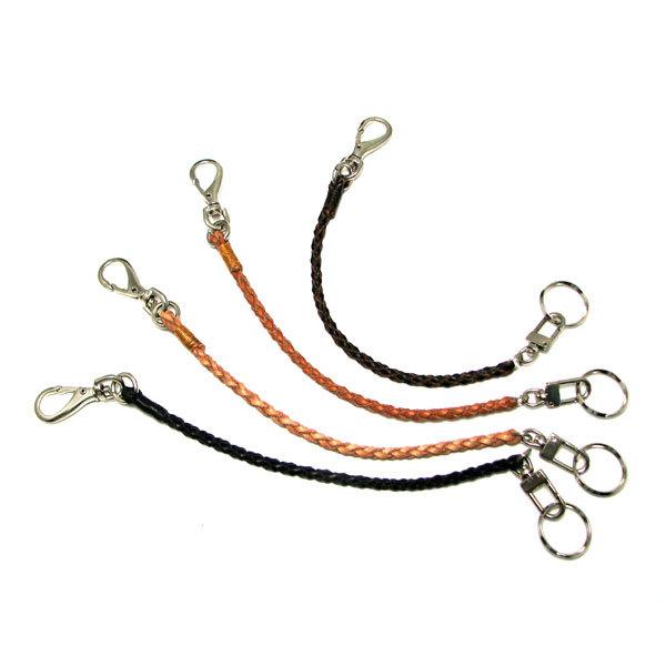 キーホルダー ちょっと短い 全長約27cm（二重カン含む） 日本製 革 ウォレットコード 栃木レザー...