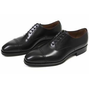 YANKO ブラックレザーシューズ 未使用品□YANKO ヤンコ レザー Uチップ グッドイヤーウェルト製法