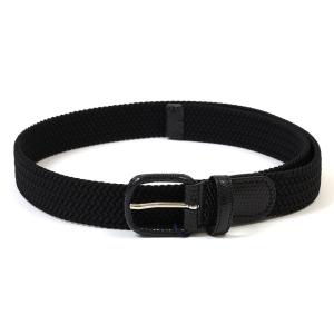 アンダーソンズ ラバーメッシュベルト リアルクロコ革巻きバックル