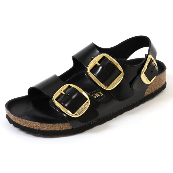 ビルケンシュトック　ミラノ　ビッグバックル　ナロー　ハイシャイン　ブラック　BIRKENSTOCK　...