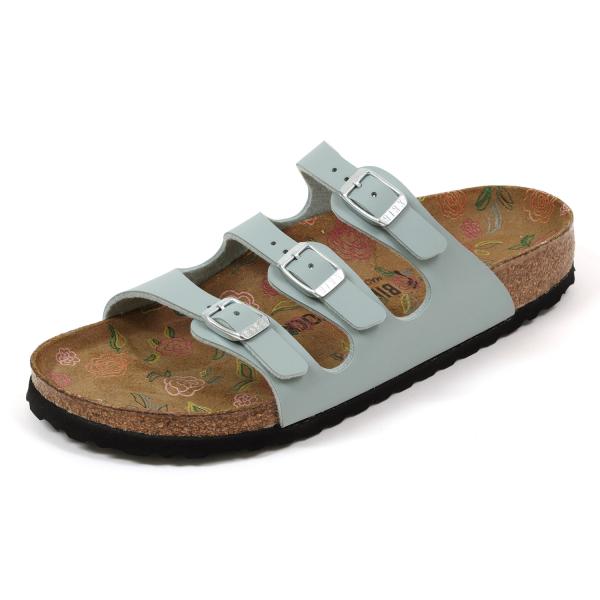 ビルケンシュトック　サンダル　フロリダ　フットベッドプリント　ナロー　ピュアセージ　BIRKENST...