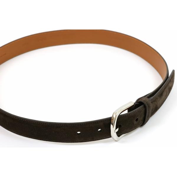 クリスピン　レザードレスベルト　30mm　ダークブラウンスエード（CRISPIN　SCIARADA　...