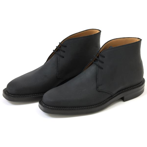 クロケット＆ジョーンズ　チャッカブーツ　モルトン　ブラック　ラフアウトスエード　CROCKETT&amp;J...