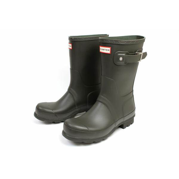 ハンター　ウェリントンブーツ　メンズ　オリジナルショート　ダークオリーブ（HUNTER　MENS　O...