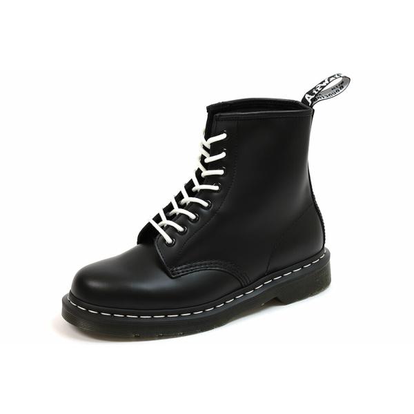 ドクターマーチン　8ホールブーツ　ホワイトステッチ　ブラック　Dr.Martens　1460　WHI...