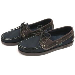 パラブーツ デッキシューズ バース ヌバック ネイビー×ブラウン
