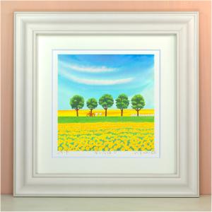 菜の花畑4 栗乃木ハルミ (くりのきはるみ) 横長タイプ Mサイズ 絵 絵画