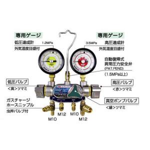 デンゲン マニホールドゲージ2バルブ方式(134a用) CP-MG213N