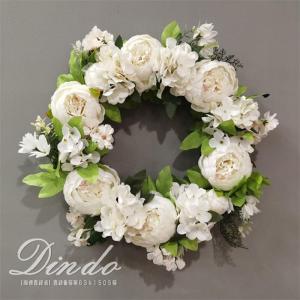 リース ブルー　プレゼント壁掛け ウェルカム リース 花 玄関 ドア 屋外 プレゼント ギフト フラワーリース 壁掛け インテリア お花 結婚祝