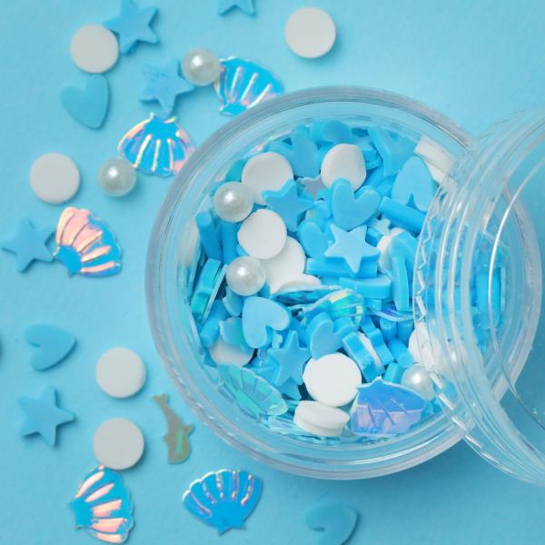 【レジン 封入素材】ミックスクレイ ハート 星  貝殻 イルカ スパンコール パール  封入材  シ...