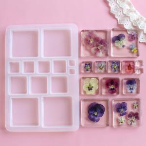 レジン用型 シリコンモールド  四角形 レジン型 パーツ キーホルダーパーツ