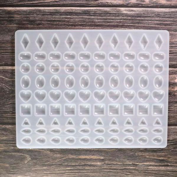 シリコンモールド 宝石 ハンドメイド レジン アクセサリー 9種 石 ストーン シリコン型 カラー ...