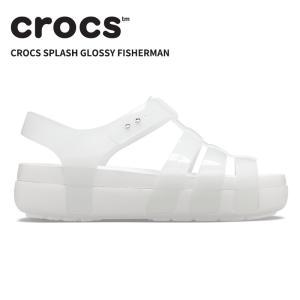 [B]クロックス レディース サンダル CROCS スプラッシュ グロッシー フィッシャーマン Crocs Splash Glossy Fisherman ホワイト 209267-100