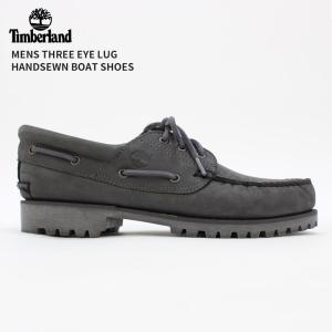 ティンバーランド Timberland メンズ スリーアイ ラグ ハンドソーン ボート シューズ レザー モカシン｜crohas