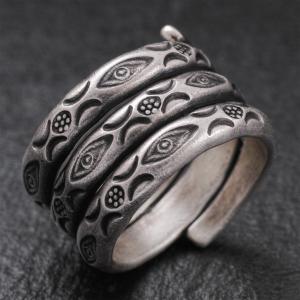 カレン 族 シルバー リング 11号〜21号 フリーサイズ 指輪 幅広 極太