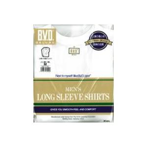 BVD Tシャツ シルケット加工デラックスＵ首8分袖Tシャツ S,M,L