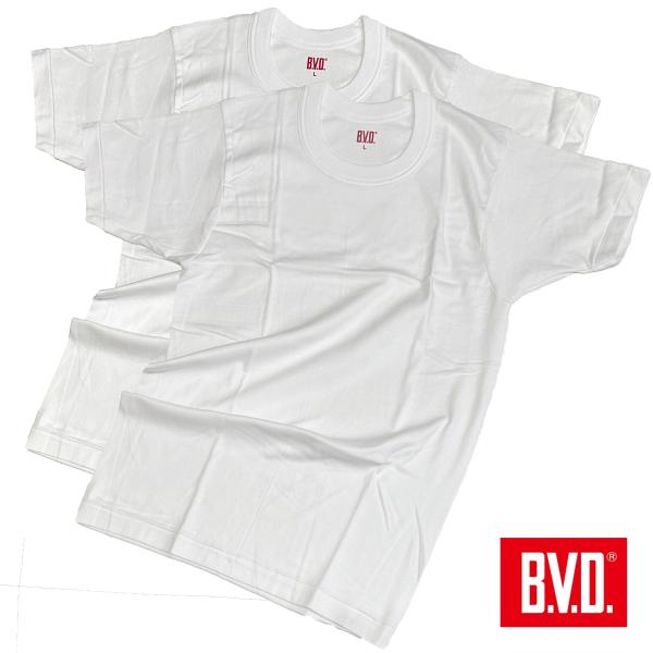 B.V.D. NEW STANDARD フライス編み 丸首Tシャツ 2枚組 M,L,LL