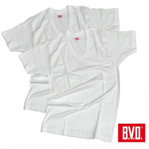 B.V.D. NEW STANDARD フライス編み U首Tシャツ 2枚組 M,L,LL