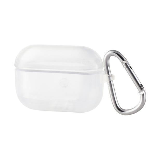 エレコム AirPods Proケース ソフトケース TPU カラビナ付き 背面RESETボタン ク...