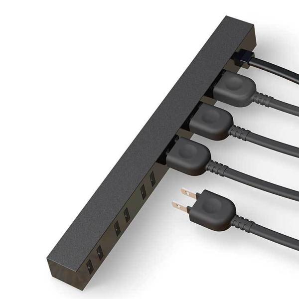 エレコム デザインタップ un modo 配線すっきり 6個口 1.0m ブラック ELECOM