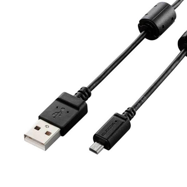 エレコム デジカメ用USBケーブル 平型mini8ピン フェライトコア 0.5m ブラック ELEC...